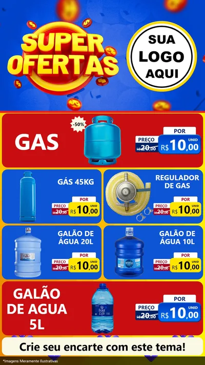 Modelo de TV para TV Vertical com o tema Super Ofertas para Água e gás