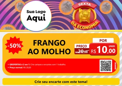 Modelo de Cartaz para Cartaz A4 Horizontal com o tema Sexta da Economia para Restaurante