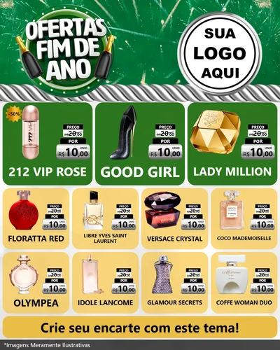 Modelo de Rede Social para Feed Instagram com o tema Ofertas Fim de Ano para Perfumes