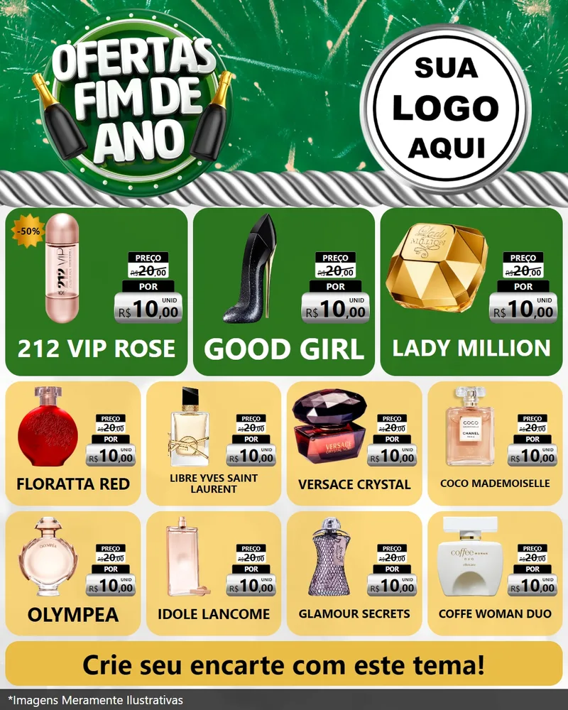 Modelo de Rede Social para Feed Instagram com o tema Ofertas Fim de Ano para Perfumes