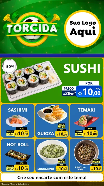Modelo de Rede Social para Stories com o tema Torcida para Comida japonesa