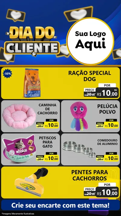 Modelo de TV para TV Vertical com o tema Dia Do Cliente para Pet Shop