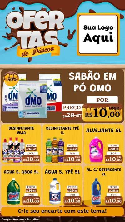 Modelo de Rede Social para Stories com o tema Ofertas de Páscoa para Produtos de Limpeza
