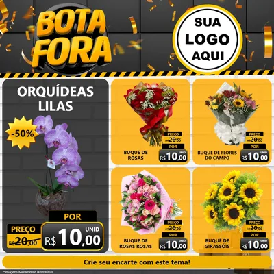 Modelo de Rede Social para Feed Facebook com o tema Bota Fora para Floricultura e jardim