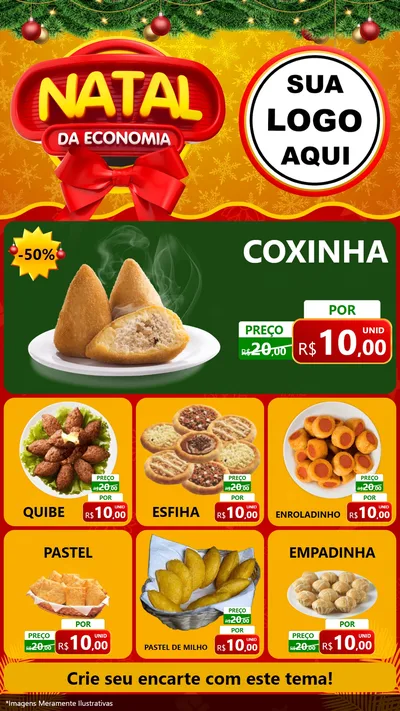Modelo de Rede Social para Stories com o tema Natal da Economia para Salgadaria