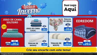 Modelo de TV para TV Horizontal com o tema Ofertas de Inverno para Cama, Mesa e Banho