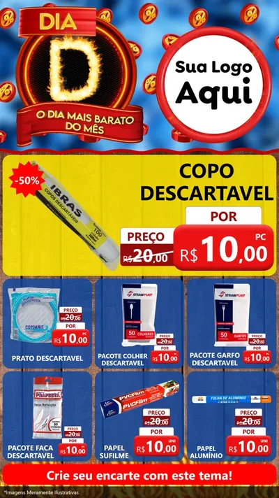 Modelo de Rede Social para Stories com o tema Dia D - O Dia Mais Barato Do Mês para Embalagens