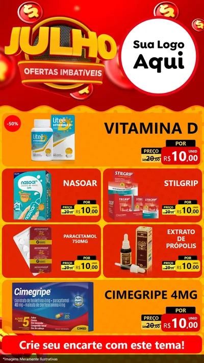 Modelo de TV para TV Vertical com o tema Julho Ofertas Imbatíveis para Farmácia