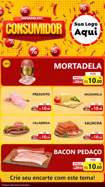 Modelo de TV para TV Vertical com o tema Semana do Consumidor para Frios e Laticínios