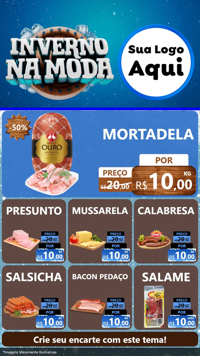 Modelo de Rede Social para Stories com o tema Inverno na Moda para Frios e Laticínios