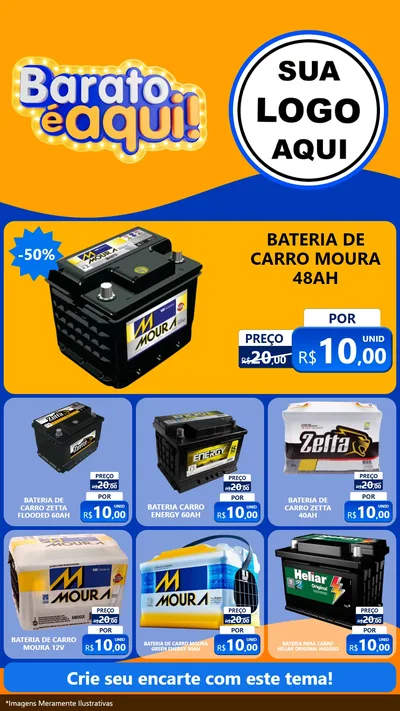Modelo de Rede Social para Stories com o tema Barato é aqui para Baterias Elétricas