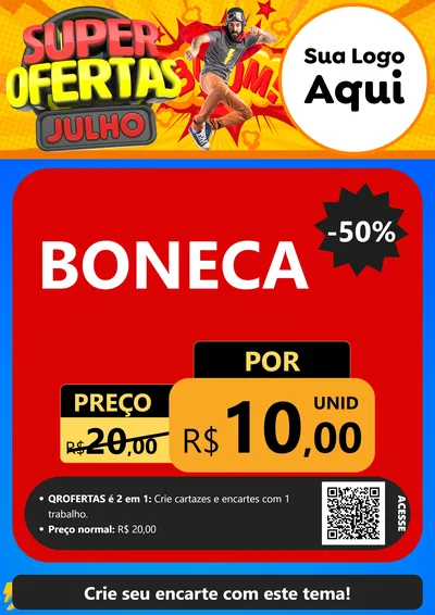 Modelo de Cartaz para Cartaz A4 Vertical com o tema Super Ofertas Julho para Brinquedos