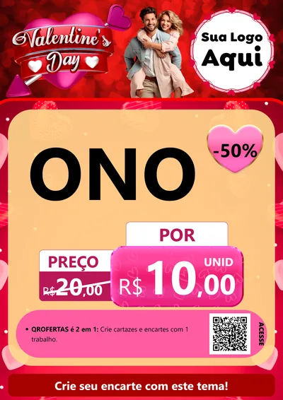 Modelo de Cartaz para Cartaz A4 Vertical com o tema Valentine's Day para Óticas