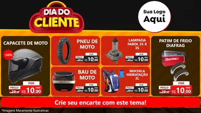 Modelo de TV para TV Horizontal com o tema Dia do Cliente para Moto peças