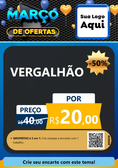 Modelo de Cartaz para Cartaz A4 Vertical com o tema Março de Ofertas para Ferragens