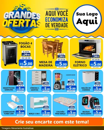 Modelo de Rede Social para Feed Instagram com o tema Grandes Ofertas para Móveis e Eletro