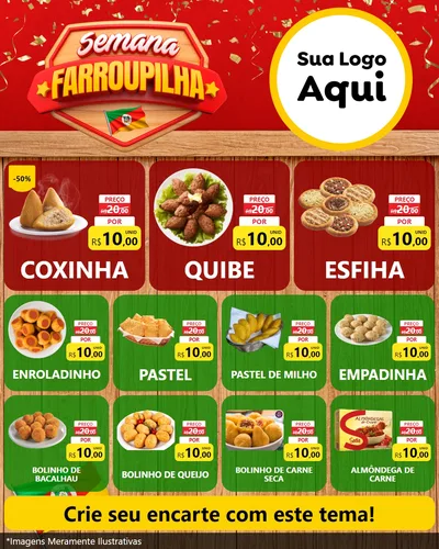 Modelo de Rede Social para Feed Instagram com o tema Semana Farroupilha para Salgadaria