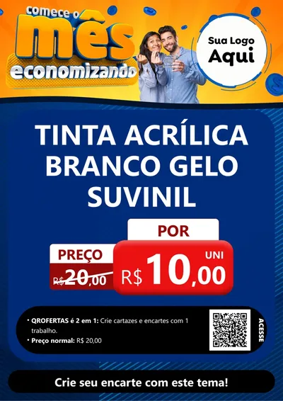 Modelo de Cartaz para Cartaz A4 Vertical com o tema Comece O Mês Economizando para Tintas e Ferramentas
