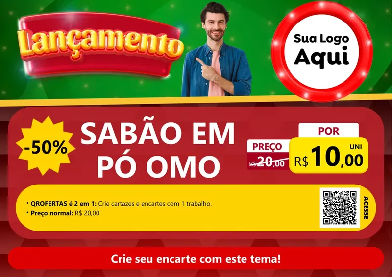 Modelo de Cartaz para Cartaz A4 Horizontal com o tema Lançamento para Produtos de Limpeza