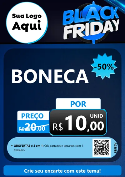 Modelo de Cartaz para Cartaz A4 Vertical com o tema Black Friday para Brinquedos