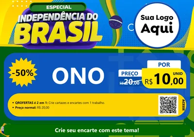 Modelo de Cartaz para Cartaz A4 Horizontal com o tema Especial Independência do Brasil para Óticas