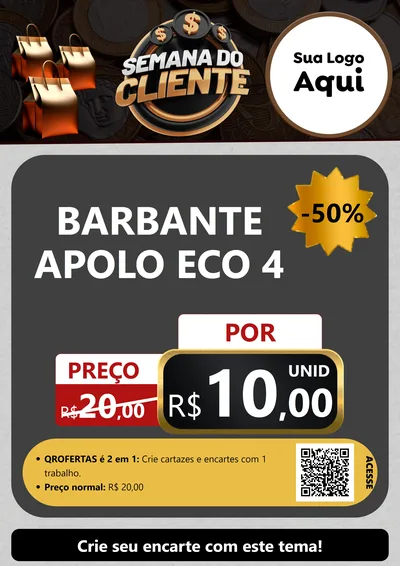 Modelo de Cartaz para Cartaz A4 Vertical com o tema Semana do Cliente para Armarinho e Aviamentos
