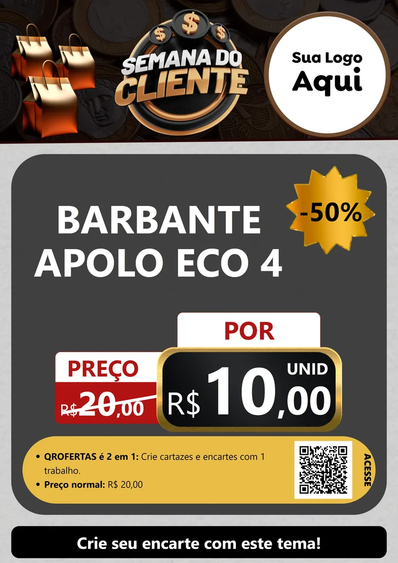 Modelo de Cartaz para Cartaz A4 Vertical com o tema Semana do Cliente para Armarinho e Aviamentos