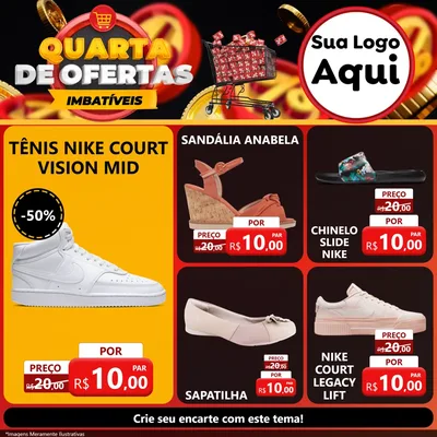 Modelo de Rede Social para Feed Facebook com o tema Quarta de Ofertas Imbatíveis para Calçados