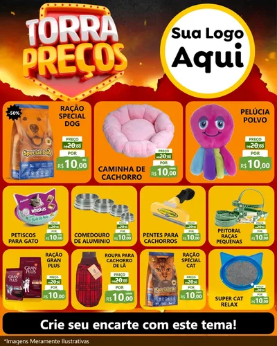 Modelo de Rede Social para Feed Instagram com o tema Torra Preços para Pet Shop