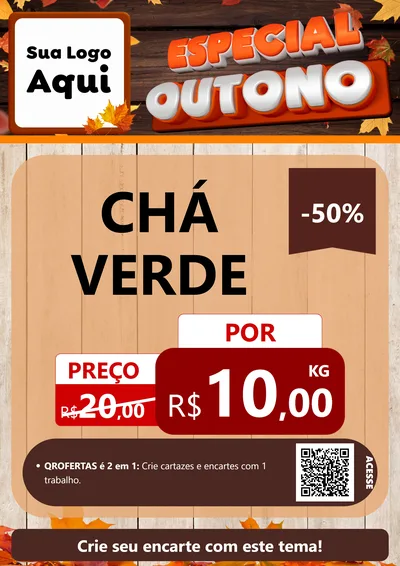 Modelo de Cartaz para Cartaz A4 Vertical com o tema Especial Outono para Produtos Naturais