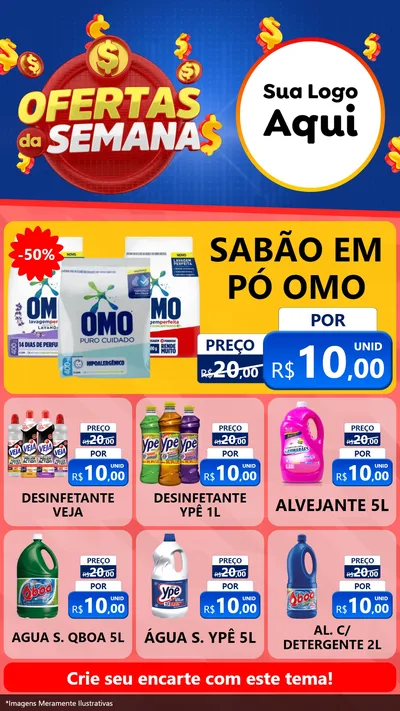 Modelo de Rede Social para Stories com o tema Ofertas Da Semana para Produtos de Limpeza