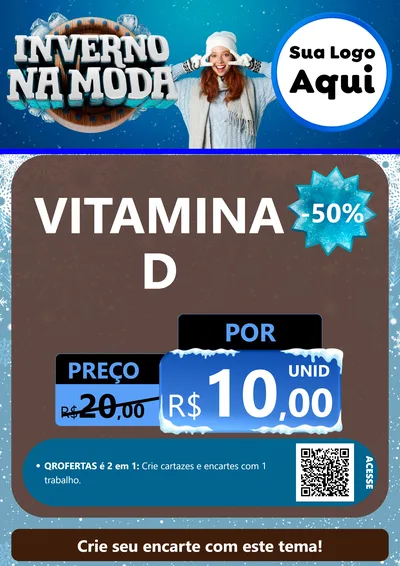 Modelo de Cartaz para Cartaz A4 Vertical com o tema Inverno na Moda para Farmácia