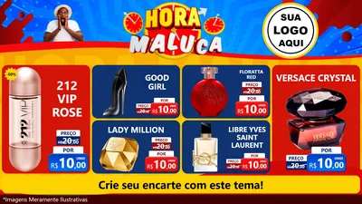 Modelo de TV para TV Horizontal com o tema Hora Maluca para Perfumes