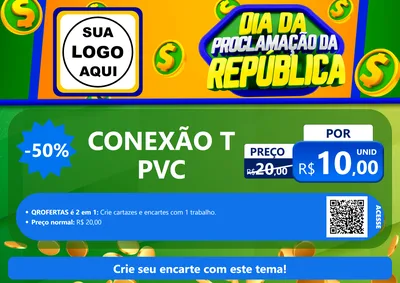 Modelo de Cartaz para Cartaz A4 Horizontal com o tema Dia Da Proclamação da República para Tubos e conexões