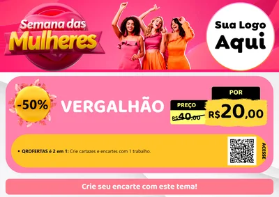 Modelo de Cartaz para Cartaz A4 Horizontal com o tema Semana das Mulheres para Ferragens