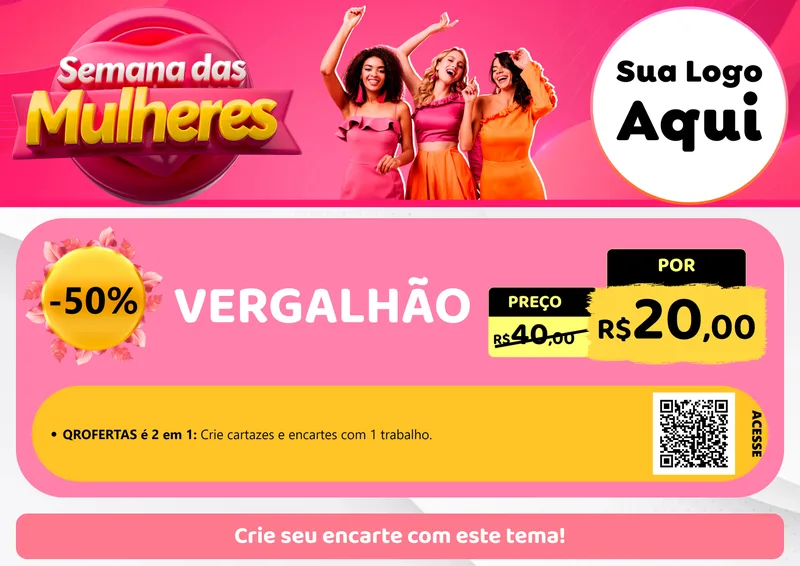 Modelo de Cartaz para Cartaz A4 Horizontal com o tema Semana das Mulheres para Ferragens