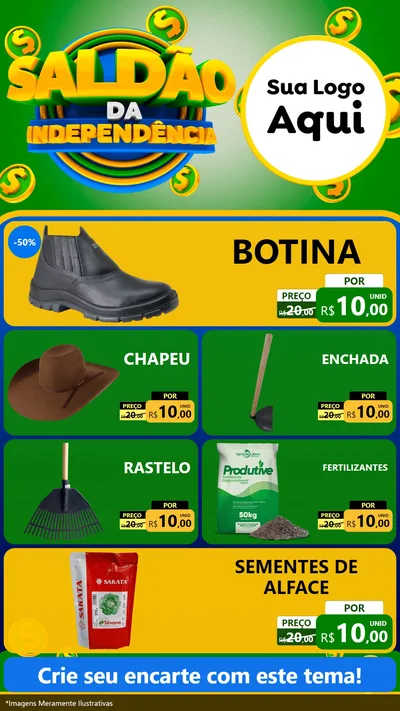 Modelo de TV para TV Vertical com o tema Saldão da Indepêndencia para Agropecuária