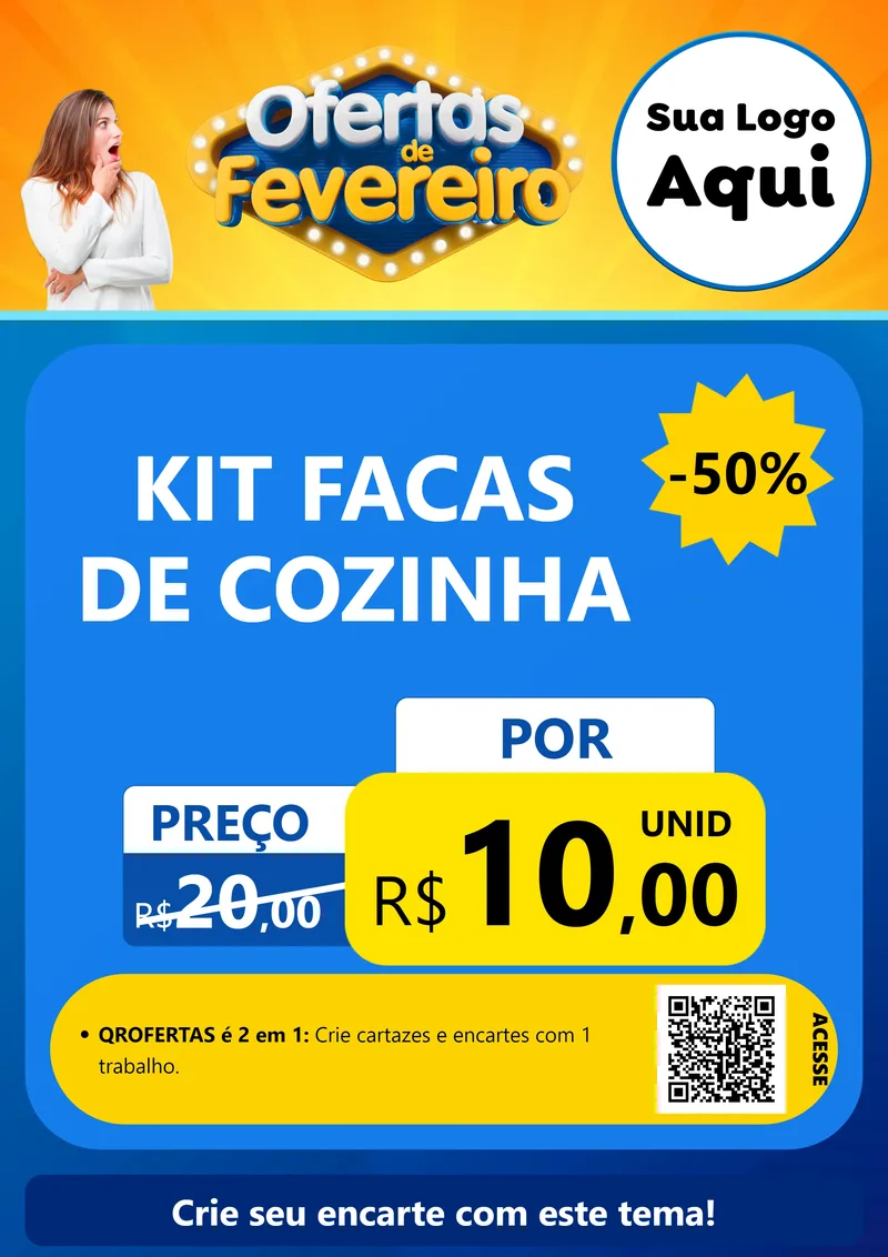 Modelo de Cartaz para Cartaz A4 Vertical com o tema Ofertas de Fevereiro para Utilidades Domésticas