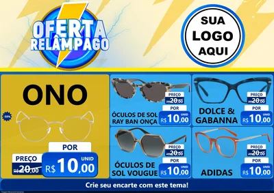 Modelo de Encarte para Encarte A4 Horizontal com o tema Oferta Relâmpago para Óticas