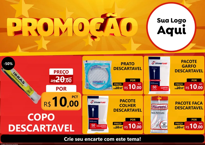 Modelo de Encarte para Encarte A4 Horizontal com o tema Promoção para Embalagens