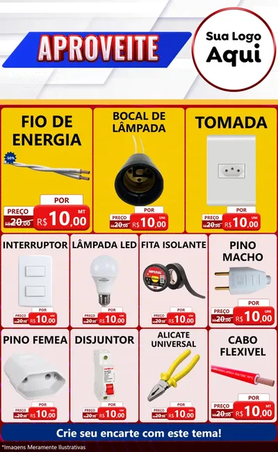 Modelo de Encarte para Encarte Grande com o tema Aproveite para Materiais Elétricos