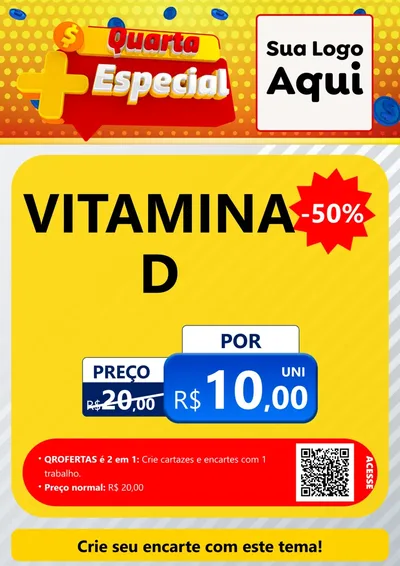 Modelo de Cartaz para Cartaz A4 Vertical com o tema Quarta Mais Especial para Farmácia