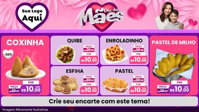 Modelo de TV para TV Horizontal com o tema Dia das Mães para Salgadaria