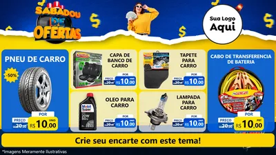 Modelo de TV para TV Horizontal com o tema Sabadou de Ofertas para Auto peças