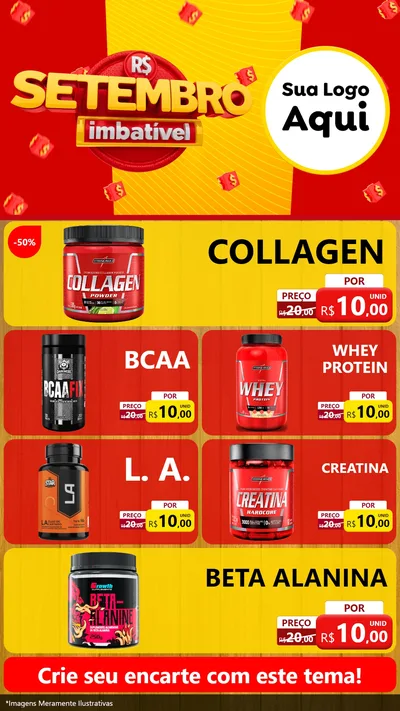 Modelo de TV para TV Vertical com o tema Setembro Imbatível para Suplementos alimentares