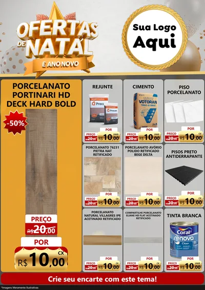 Modelo de Encarte para Encarte A4 Vertical com o tema Ofertas De Natal E Ano Novo para Pisos e revestimentos