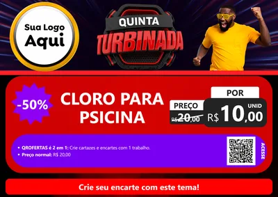 Modelo de Cartaz para Cartaz A4 Horizontal com o tema Quinta Turbinada para Produtos para Piscina