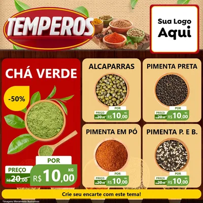 Modelo de Rede Social para Feed Facebook com o tema Temperos para Produtos Naturais