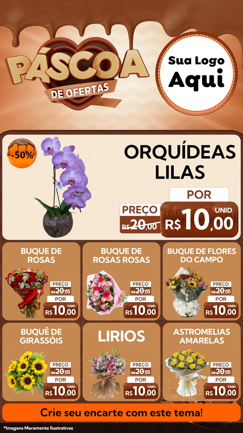 Modelo de Rede Social para Stories com o tema Páscoa de Ofertas para Floricultura e jardim