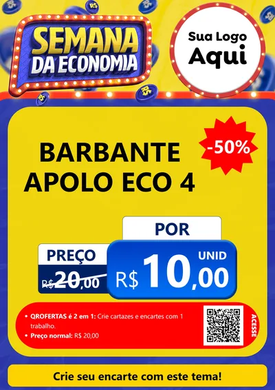 Modelo de Cartaz para Cartaz A4 Vertical com o tema Semana da Economia para Armarinho e Aviamentos